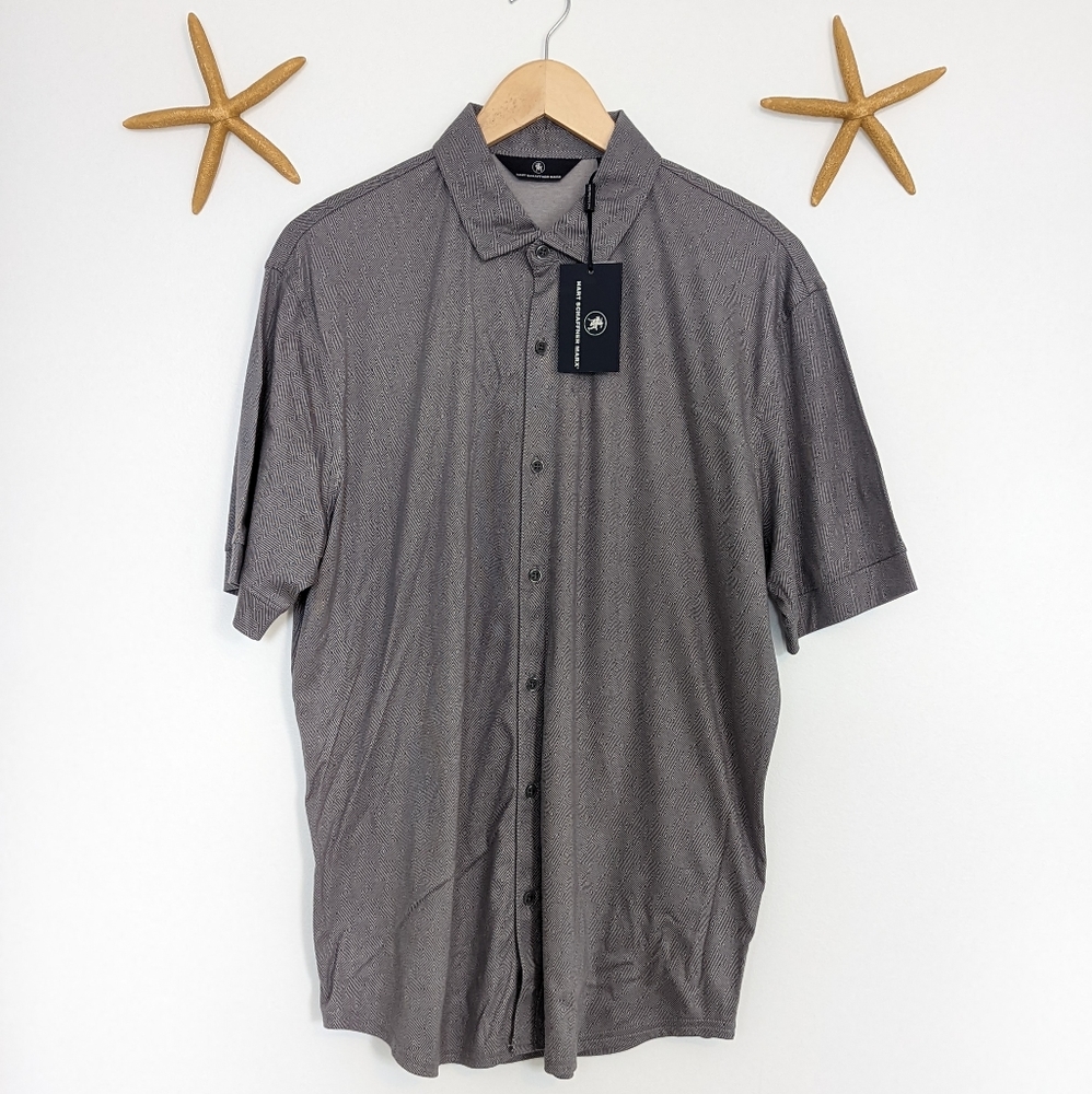 Button down short sleeve polo shirt